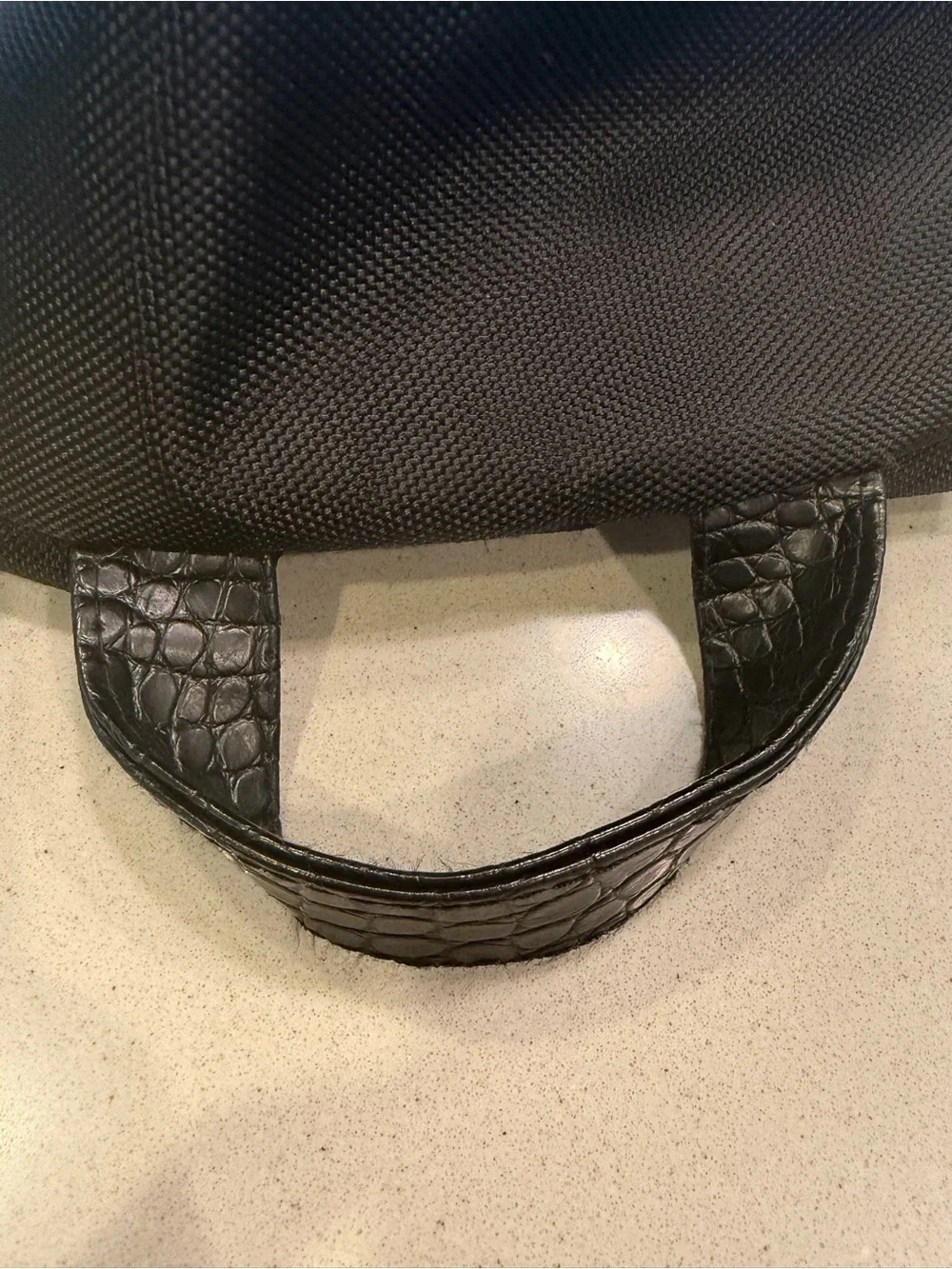 Black Jimmy Choo Backpack with Textured Front Pocket